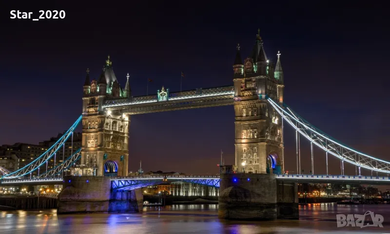 Светеща картина с LED осветление - tower bridge , снимка 1