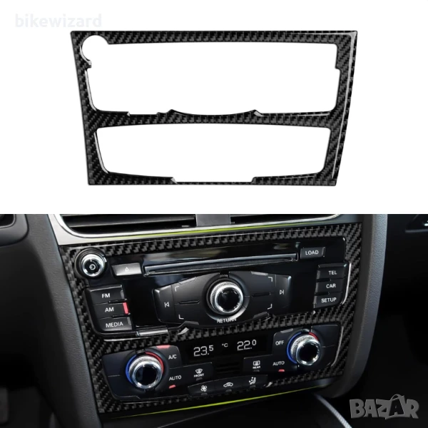 Карбонов стил капак за централна конзола за Audi A4 B8 A5 S4 S5 Q5 RS4 RS5 НОВ, снимка 1