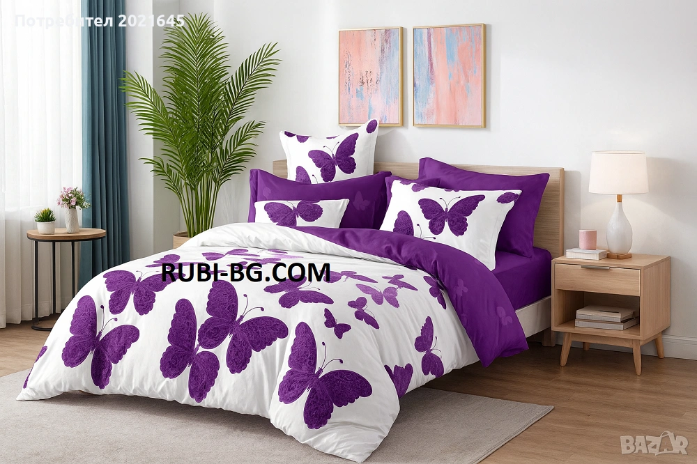 Спален комплект с ластик и 4калъфки, снимка 1