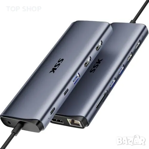 Нов Професионален 8K USB C хъб за MacBook и Lenovo лаптопи Докинг станция, снимка 1