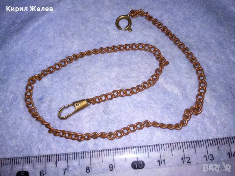 СТАРО МЕДНО СИНДЖИРЧЕ КЮСТЕК за ДЖОБЕН ЧАСОВНИК ВЕРИЖКА РЕТРО ПЛЕТКА 35388, снимка 1