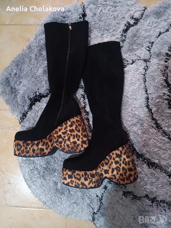 уникални велурени ботуши, снимка 1