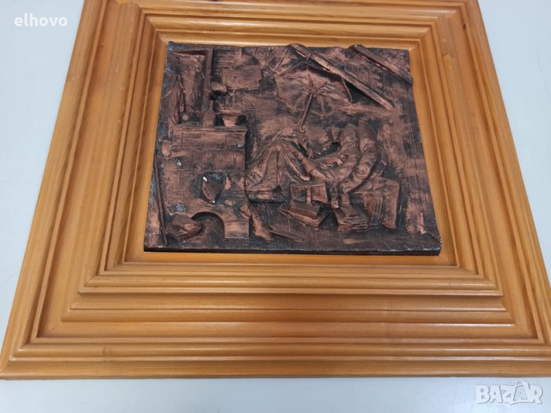 Картина от гипс в дървена рамка, снимка 1