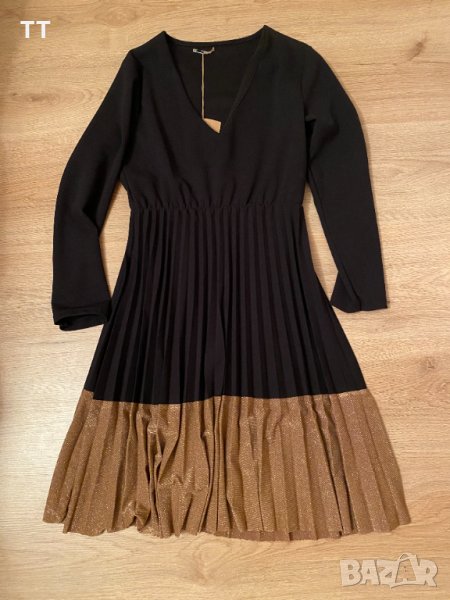 Рокля черна златна, снимка 1