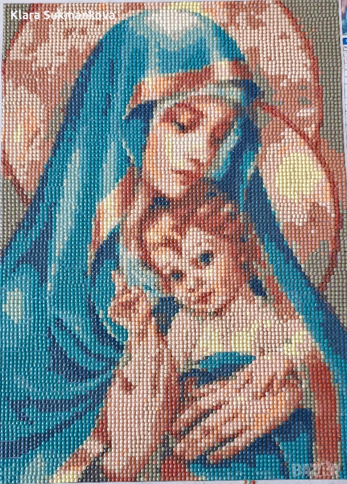 диамантена богородица без рамка, снимка 1