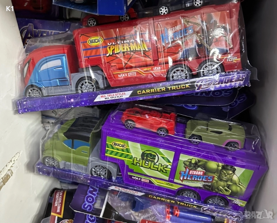 Камион с 2 колички Спайдърмен/Хълк, Spiderman Hulk , снимка 1