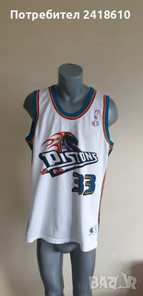 Champion USA Grand Hill # 33 Detroit Pistons Vintage 90S Mens Size XL ОРИГИНАЛ! МЪЖКИ Баскетболен ПО, снимка 1