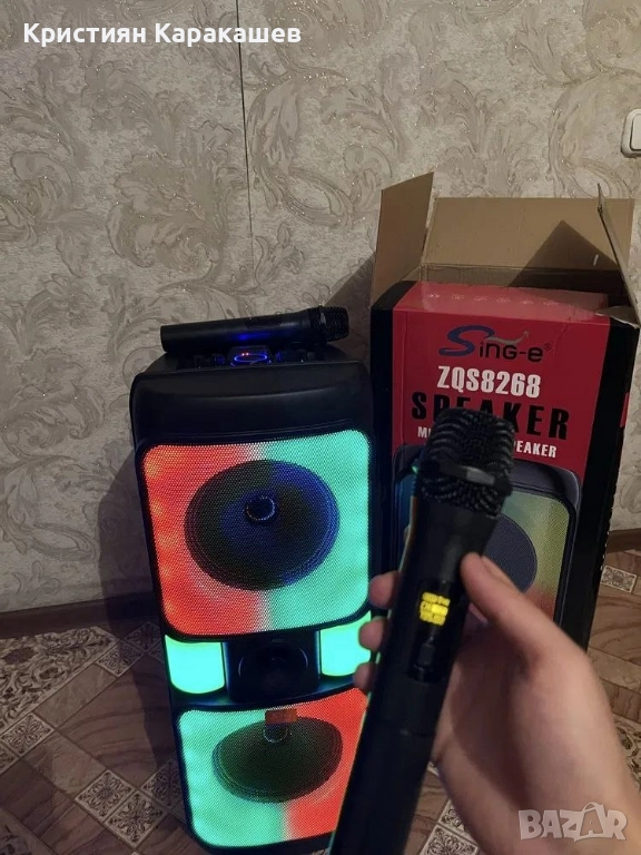 Bluetooth тонколона ZQS8268 с микрофон и дистанционно, снимка 1
