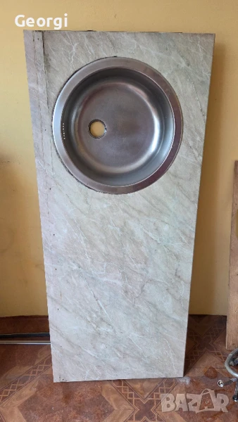 Мивка за кухня алпака кръгла със кухненски Плот., снимка 1