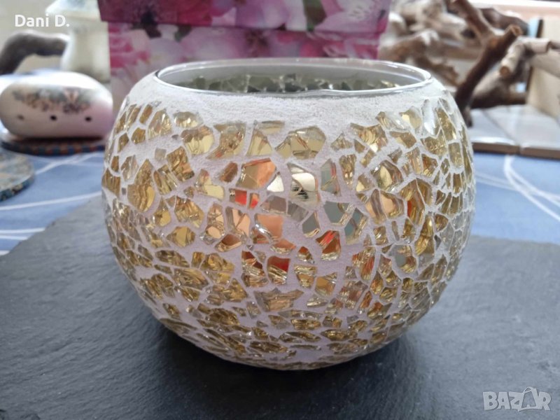 свещник от Дубай от малки стъклени парченца, снимка 1