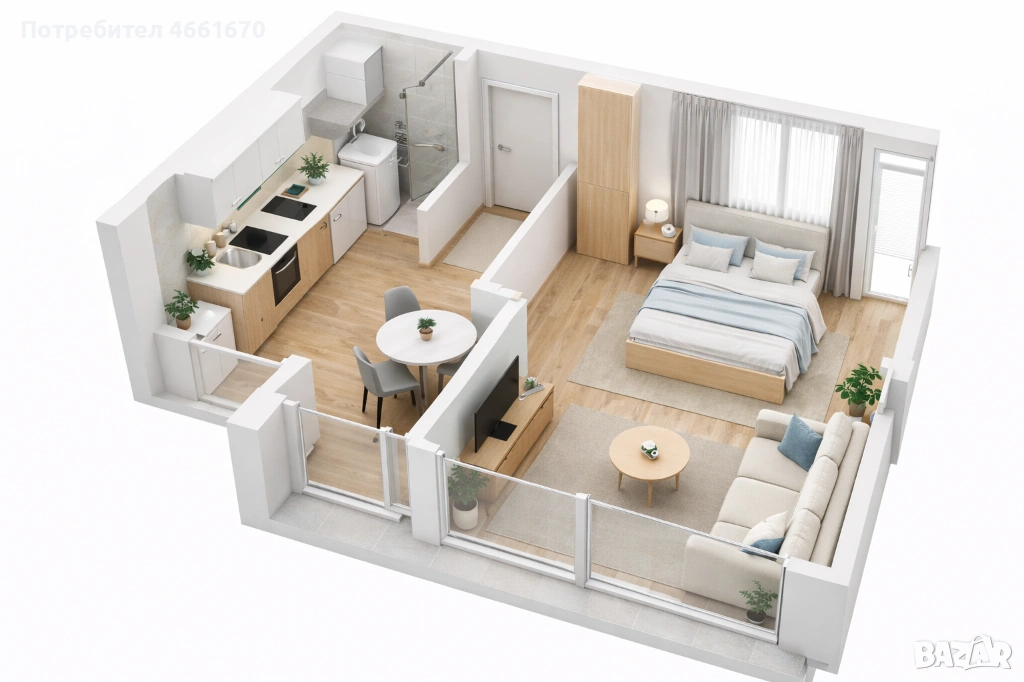 Едностаен апартамент в Кършияка, снимка 1