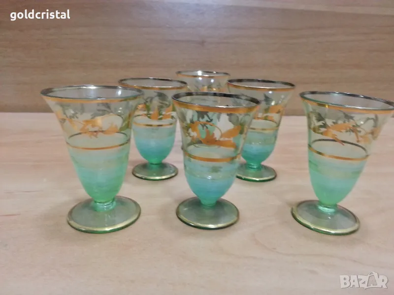 стари стъклени чаши чашки, снимка 1