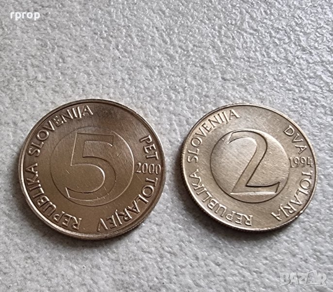 Монети. Словения. 2 и 5 толара., снимка 1