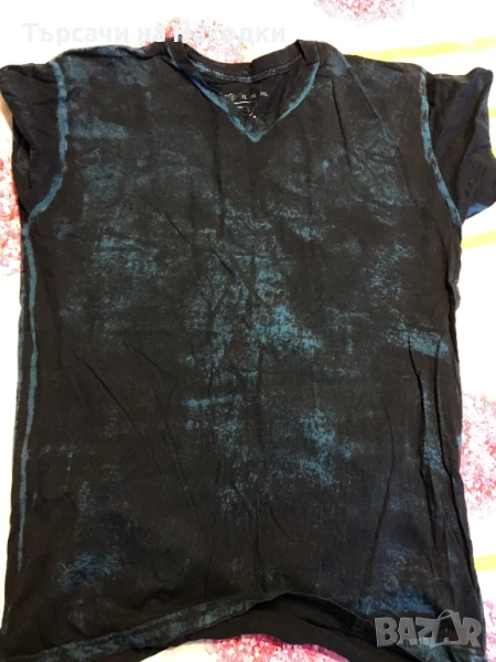 Мъжка тениска Affliction Standard Series Distressed Dark Blue wash  M Med, снимка 1