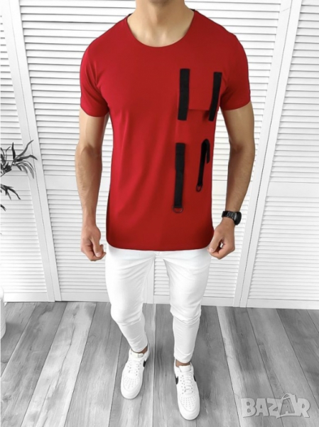 Мъжка червена тениска , снимка 1