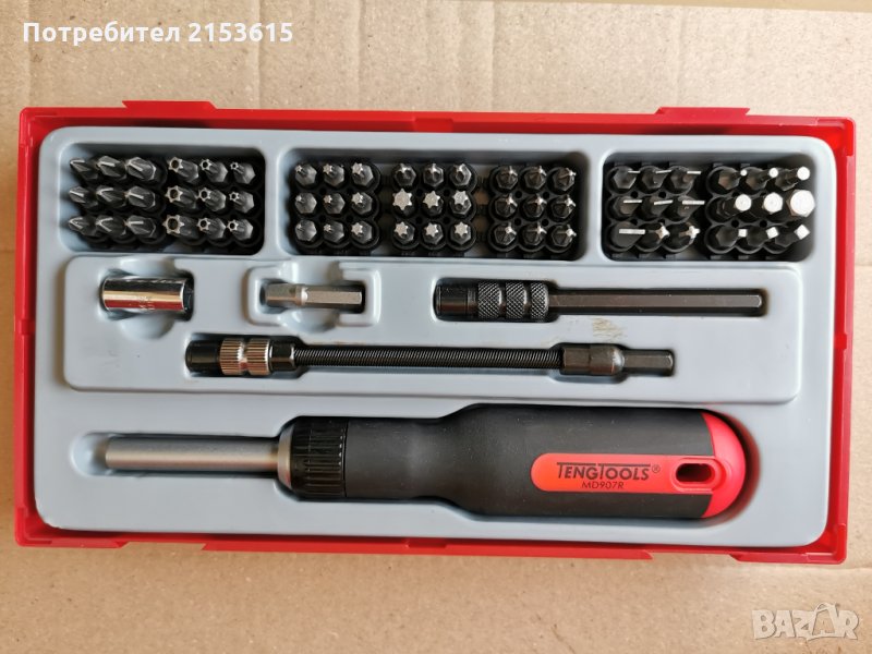 TENG TOOLS TTMD74 тенг 74 части рачет отвертка с 1/4 битове накрайници , снимка 1