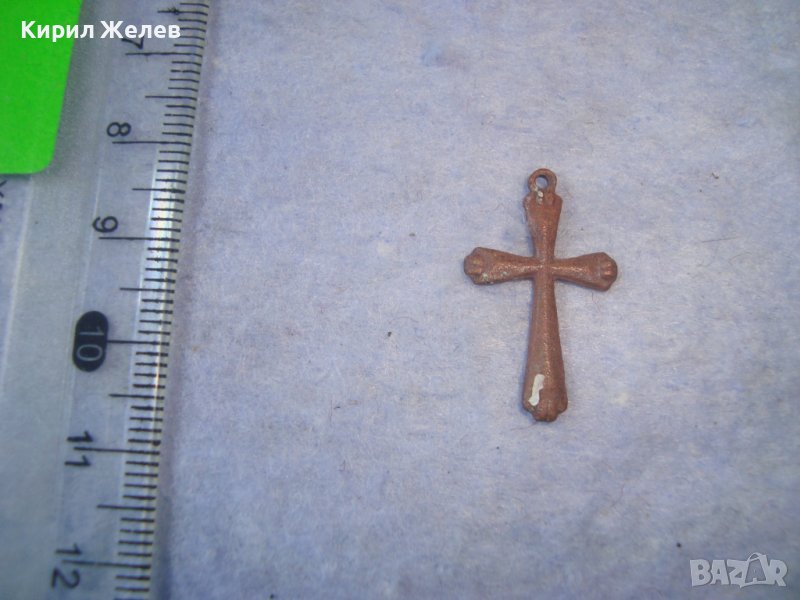 СТАРО ПАТИНИРАНО МЕДНО-БРОНЗОВО КРЪСТЧЕ МАЙСТОРСКО 20647, снимка 1