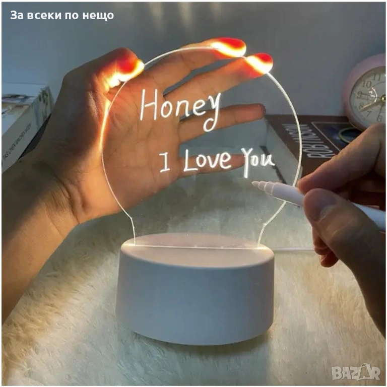 3D LED нощна лампа - табло за съобщения, снимка 1