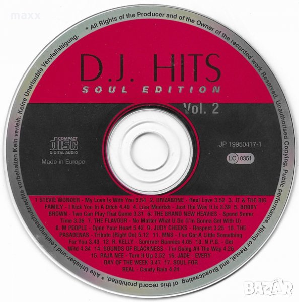 CD диск Various ‎– DJ Hits SOUL EDITION Vol. 2 без кутия и обложка, снимка 1