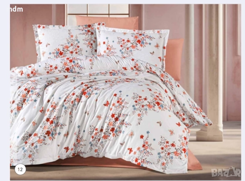 Марка VALDİVİA луксозен двоен ранфорс спален комплект 100% памук- 49 лв, снимка 1