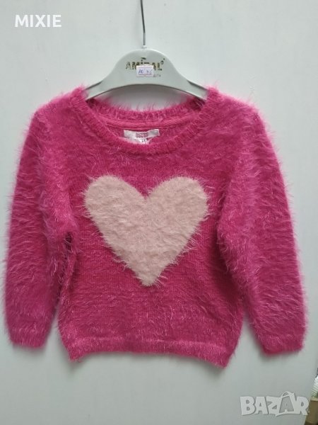 Нов детски пуловер Сърце 💓, 5-6 г., снимка 1