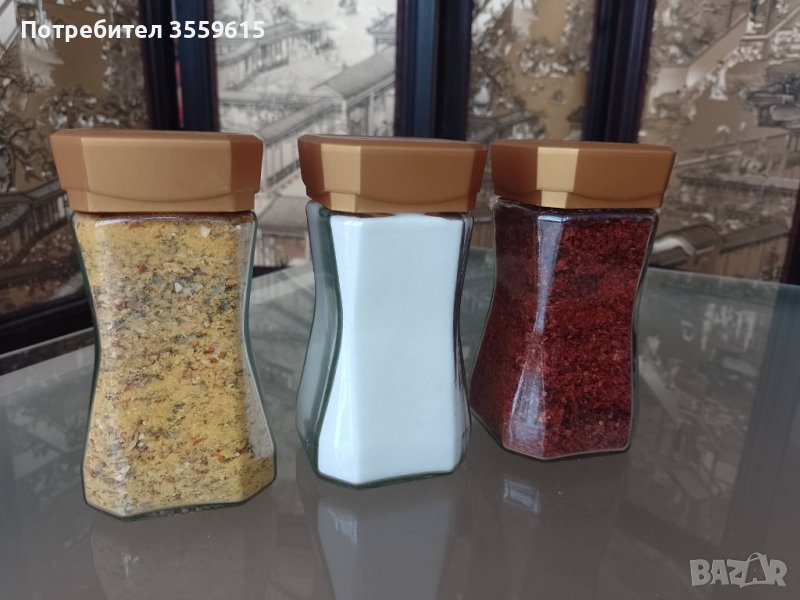 квадратни кухненски буркани с капачки за подправки и хранителни продукти, снимка 1
