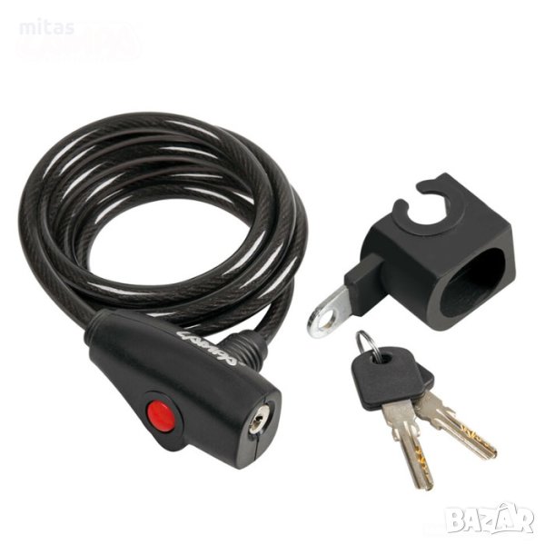 Заключващо устройство за велосипед LAMPA с ключ, 160см/8мм,, снимка 1