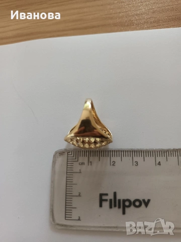 Златни руски обици и пръстен 14 к, снимка 16 - Обеци - 54064349