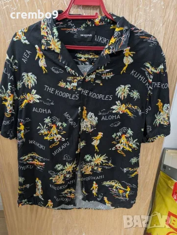 The Kooples хавайска риза, черна, M