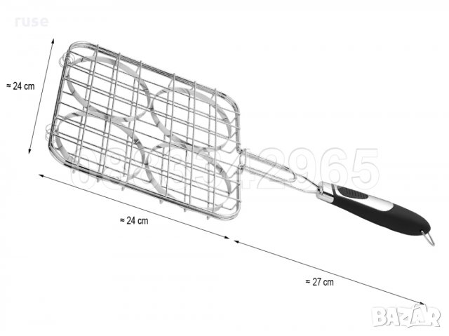 НОВИ! Грил кошница за бургери кюфтета, снимка 3 - Барбекюта - 32104818