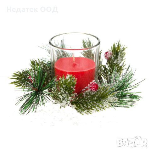 Комплект с коледни  свещници, 10х10х8см, 2 бр.