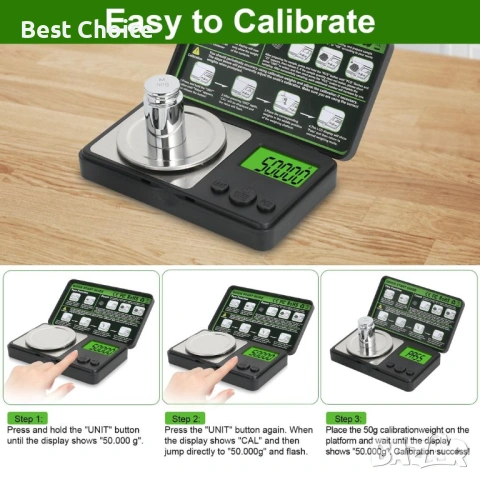 Прецизна везна 0.001g/50g с 7 мерни единици, инокс, снимка 7 - Везни - 53054315