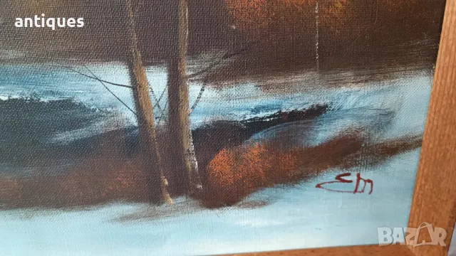 Картини "Пейзажи" два броя (92/33см и 82/33см) - комплект, снимка 5 - Антикварни и старинни предмети - 47504336