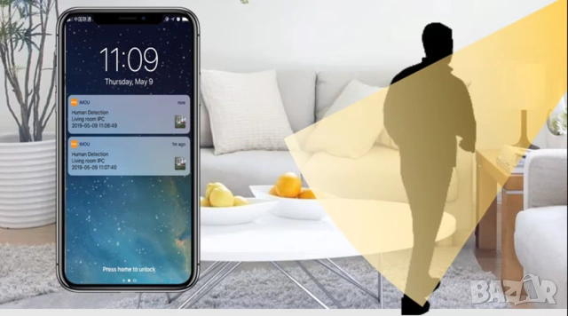 Вътрешна WiFi Камера Imou Ranger 2C, 5MP (3K) с Панорамно Въртене, AI Проследяване и Двупосочно Ауди, снимка 13 - IP камери - 54355940