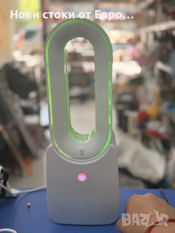безлопатков настолен вентилатор с LED осветление с марка Nor-Tec., снимка 2 - Вентилатори - 55914303