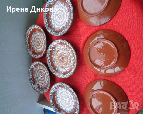 Продавам чинии българска керамика - 8 броя, снимка 4 - Други - 39433796