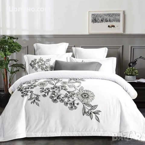 Premium серия, долен чаршаф с ластик, 100% памук  1 бр. х плик за завивка 200 x 230 cm 1 бр. х долен, снимка 10 - Спално бельо - 54115780