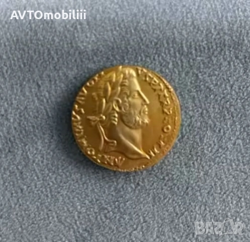 Позлатена древноримска монета , снимка 2 - Нумизматика и бонистика - 54311742