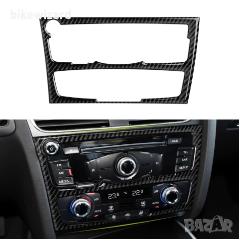 Карбонов стил капак за централна конзола за Audi A4 B8 A5 S4 S5 Q5 RS4 RS5 НОВ