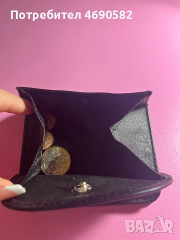 Черен портфейл от естествена кожа, снимка 4 - Портфейли, портмонета - 53179738