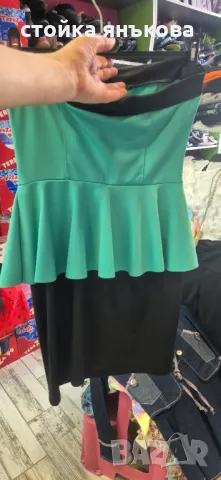  Продавам елегантно дамска рокля зелено черно, снимка 3 - Рокли - 47316659