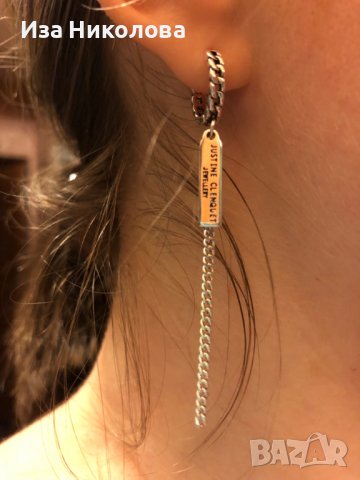 Дизайнерски сребърни обеци Justine Clenquet, снимка 4 - Обеци - 39075074