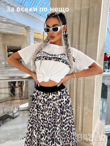 Christian Dior Дамски Комплект С Две Части Ефирна Пола И Блуза Кристиян Диор - 2 Цвята Код A557, снимка 6 - Комплекти - 50154388