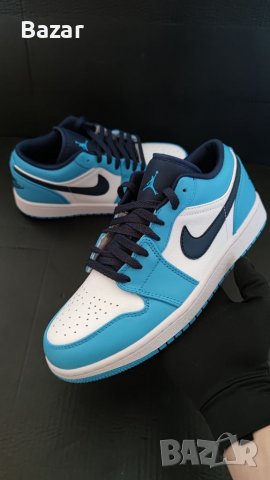 Нови Оригинални Маратонки Nike Air Jordan 1 Low unc Обувки Размер 42 и 43 номер сини бели черни blue, снимка 15 - Маратонки - 39180705