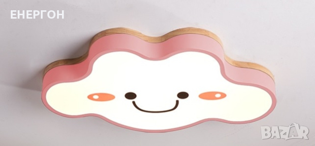 Луксозна LED лампа за ДЕТСКА СТАЯ висок клас плафон облак Розов, снимка 3 - Лампи за таван - 44686672