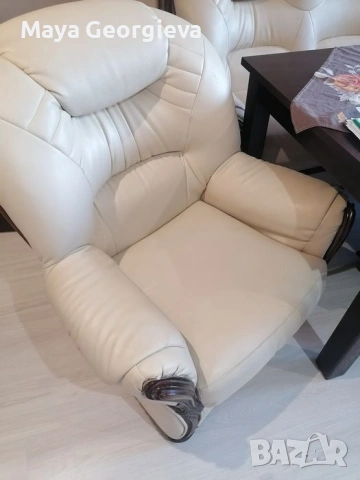 Кожена холна гарнитура , снимка 4 - Дивани и мека мебел - 53259620