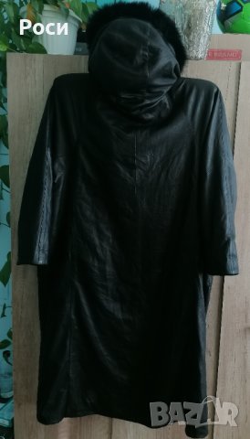 Кожено манто LEDERLAND с качулка 2ХЛ/3ХЛ, снимка 4 - Палта, манта - 42561501