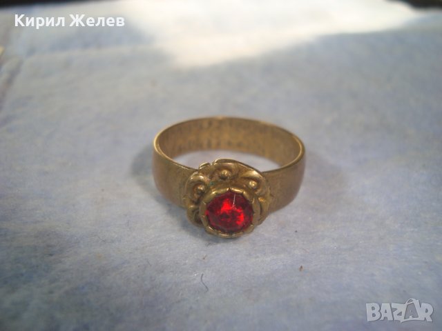 СТАРИНЕН ПОЗЛАТЕН БРОНЗОВ ПРЪСТЕН от ДИНАР КРАЛСТВО ЮГОСЛАВИЯ с ФАСЕТИРАН ЕСТЕСТВЕН ГРАНАТ 32351, снимка 17 - Антикварни и старинни предмети - 38360245