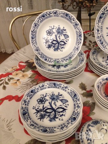 Zwiebelmuster, KAHLA, GDR Сервиз за хранене, чай/кафе и десерт 44 ел. нов, снимка 3 - Други ценни предмети - 39470312