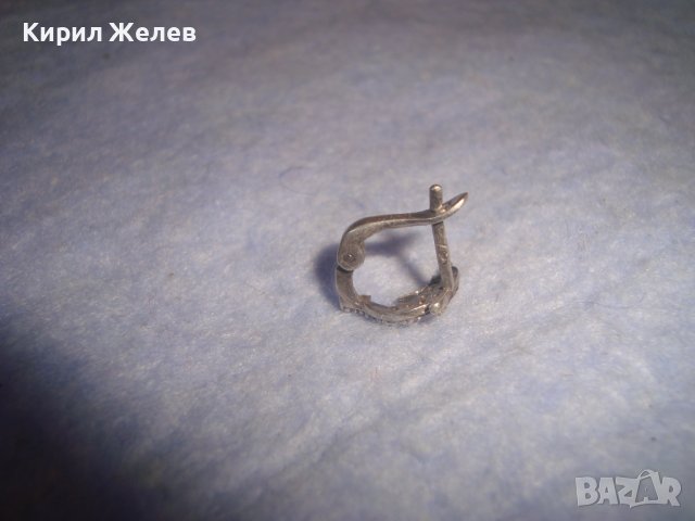 МАЛКА СРЕБЪРНА СКЪПОЦЕННА ОБЕЦА СРЕБРО 925 АНГЛИЯ с ЭАСЕТИРАНИ ЦИРКОНЧЕТА 28790, снимка 6 - Обеци - 37300299